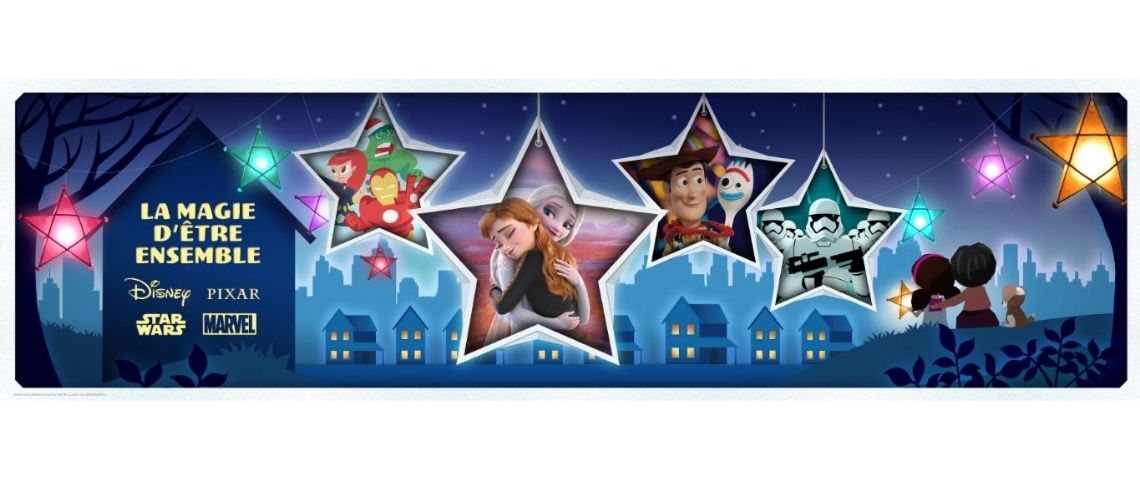 Dans le cadre de sa campagne de Noël « La Magie d’être Ensemble », Disney dévoile un spot publicitaire émouvant pour les fêtes de fin d’année Personnages Disney