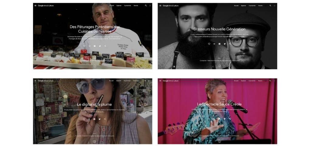 Capture des exposants de l'exposition virtuelle de la FFAC et Google Arts & Culture