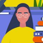 illustration etudiante ordinateur