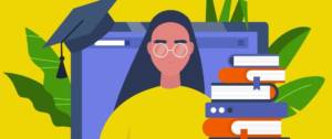 illustration etudiante ordinateur