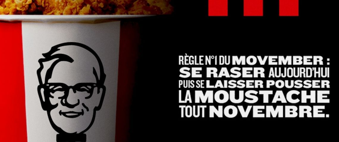 L’emblématique Colonel Sanders de KFC rasé de près pour Movember Logo Rasé KFC