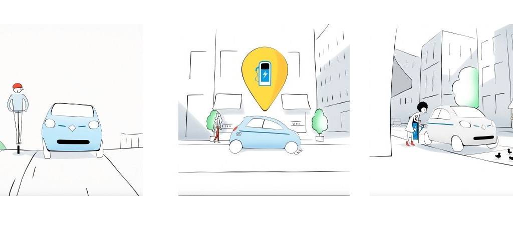 Visuel de la campagne pour la Twingo Electrique