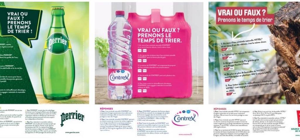 Bouteille de Perrier, Vittel et Contrex