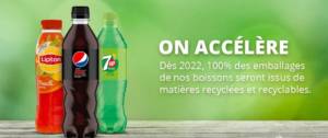 Bouteille de Lipton Ice tea, Pepsi et 7up