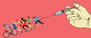 Seringue poursuivant des sportifs