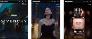 Campagne Givenchy couvrant tout l'écran d'un smartphone