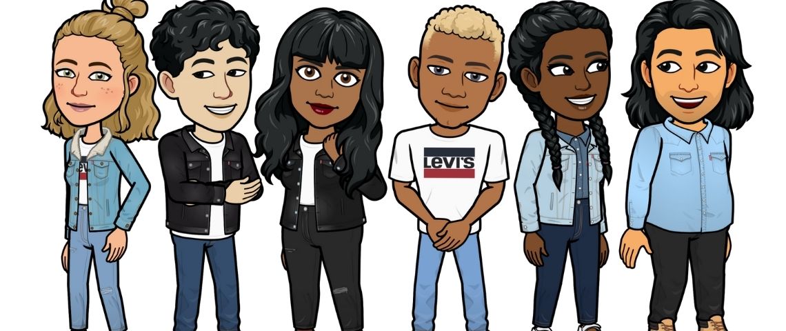 Les snapchatteurs vont pouvoir habiller leur Bitmoji avec les classiques de la marque Levi's Bitmoji Levi's