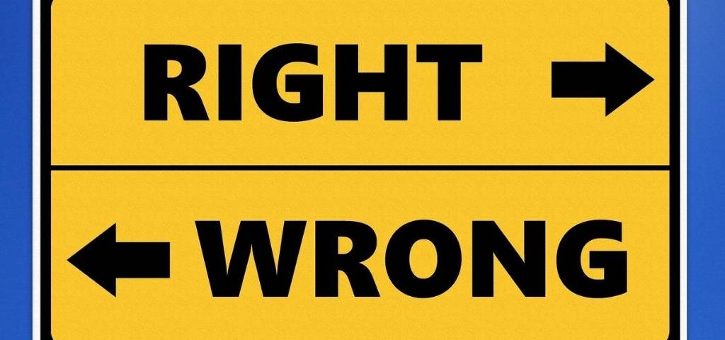 Panneau de direction : Right/Wrong
