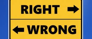 Panneau de direction : Right/Wrong