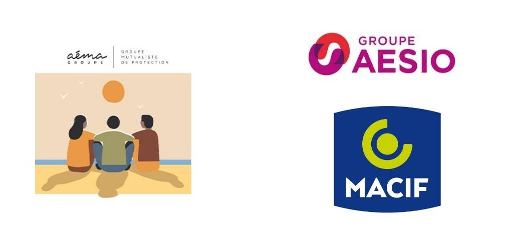 Logo Aéma Groupe, Aésio et Macif