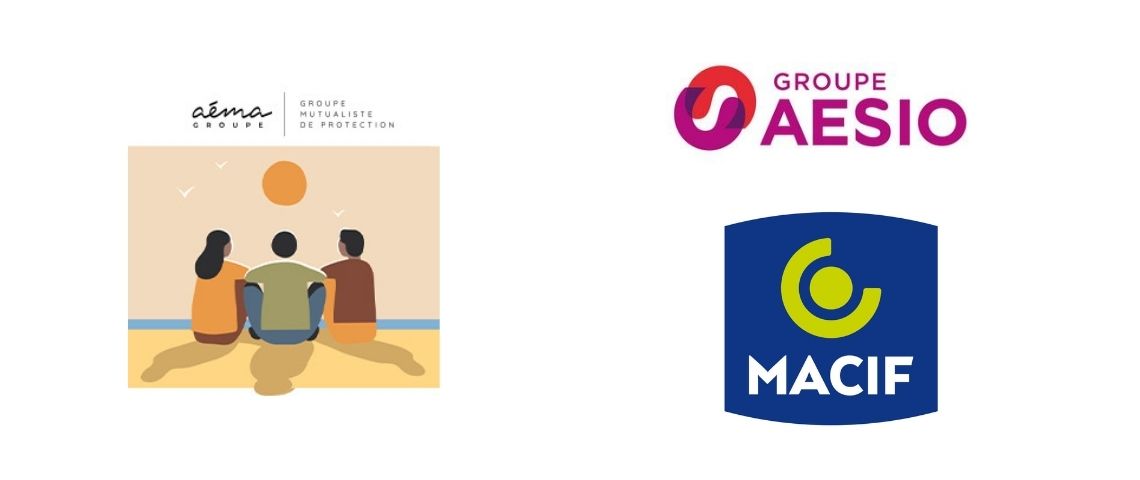 Naissance d’Aéma Groupe, nouvel acteur mutualiste de protection sur le marché français Logo Aéma Groupe, Aésio et Macif