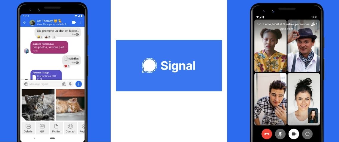 L’application de messagerie instantanée Signa est en tête des téléchargements sur Playstore depuis l’introduction des nouvelles conditions d’utilisation de Whatsapp Logo Signal et capture d'écran de l'application
