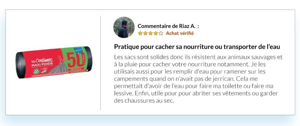 Commentaire d'un migrants sur Amazon concenrant la nécessité d'avoir une bonne casserole résistante au feu