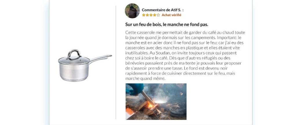 Commentaire d'un migrant sur la nécessité d'avoir une bonne casserole