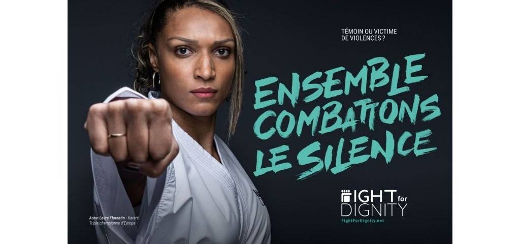 Femme judoka, le point en avant