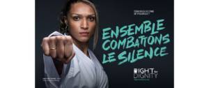 Femme judoka, le point en avant