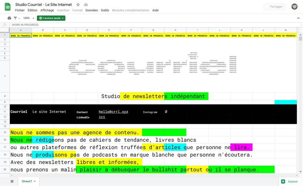 Capture du site Courriel