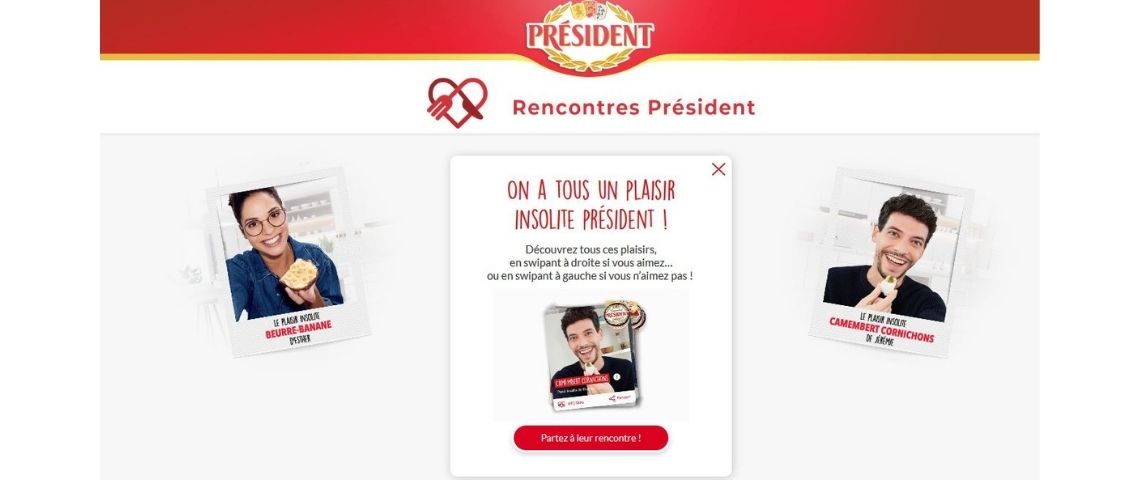 The Brand Nation & Président : le premier site de rencontres culinaires pour célébrer la diversité des plaisirs Président de tous les Français Capture du site rencontres-président
