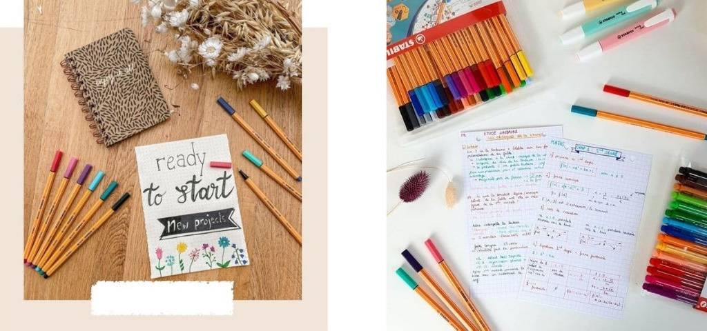 Visuels de la campagne BeInfluence x Stabilo mettant en scène les crayons de la marque