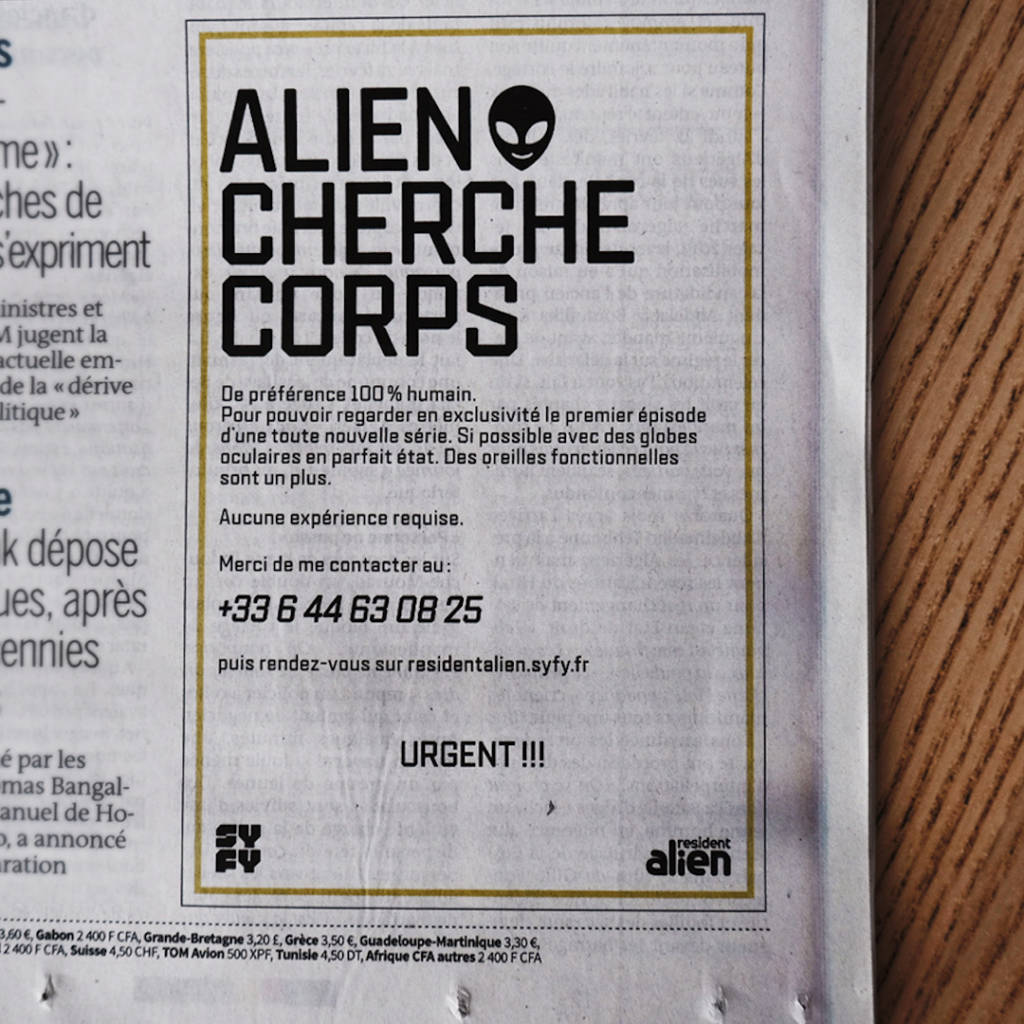 Petite annonce : Alien cherche Corps