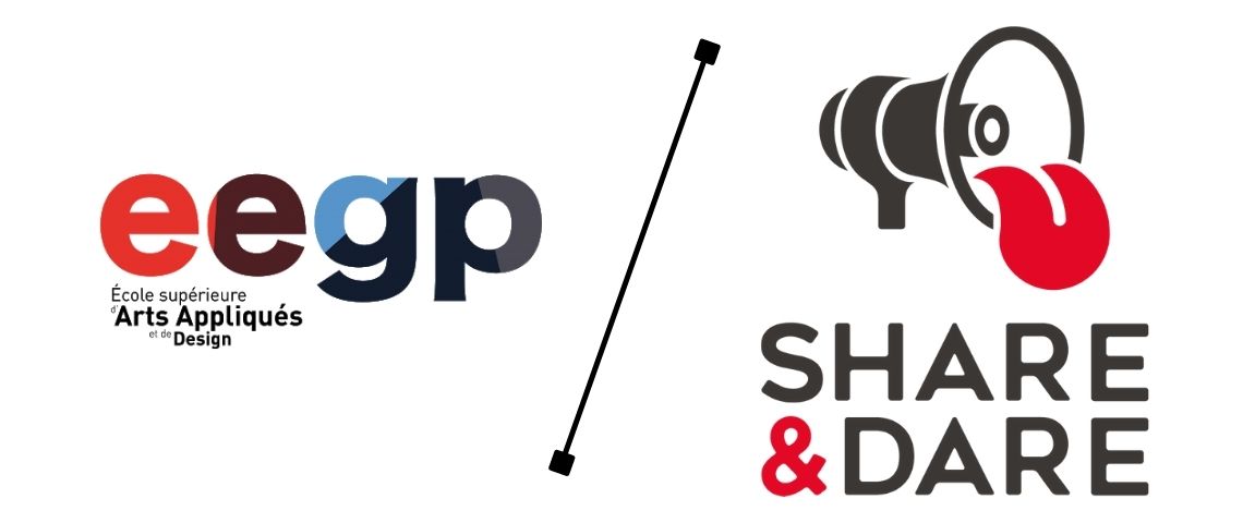 EEGP et SHARE & DARE, une collaboration réussie ou comment mettre à profit les forces vives d’une école de Design pour mettre en place une stratégie Social Media gagnante. Logo EEGP / Share & Dare