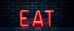 Eat en lettres lumineuses