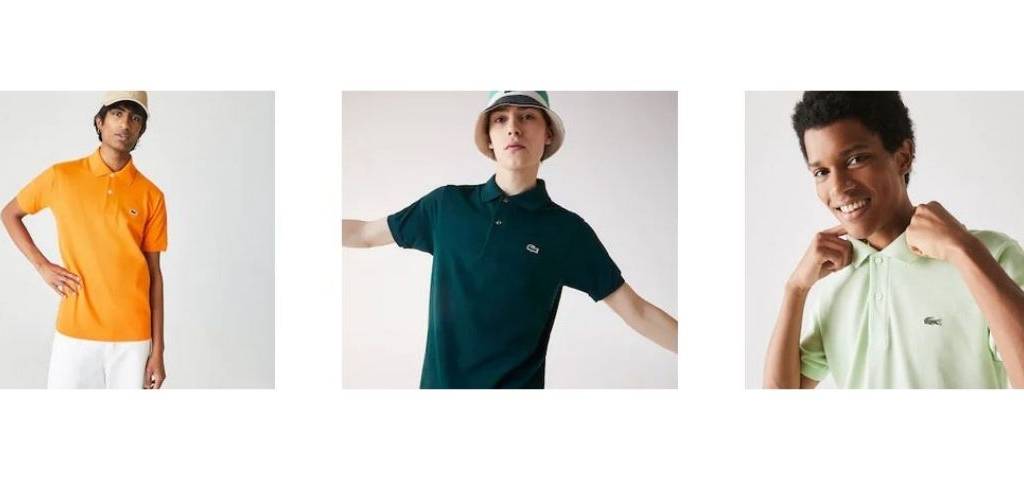 3 jeunes hommes portant un polo Lacoste
