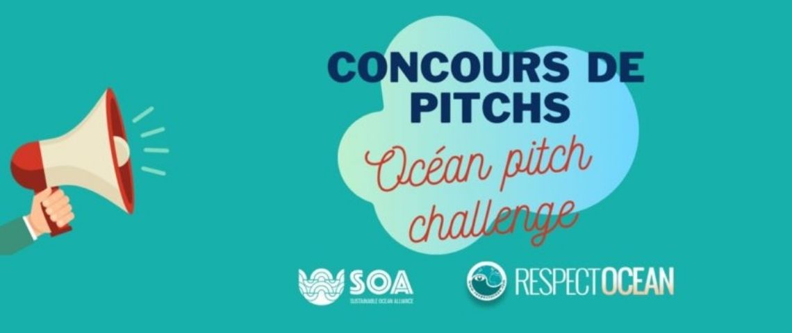 RespectOcean et Sustainable Ocean Alliance, avec le souiten du Ministère de la Mer, lancent Le concours, « Ocean pitch challenge » est à destination des porteurs de solutions à impact positif en faveur de la préservation de l'océan et de ses écosystèmes. Logo du concours « Ocean Pitch Challenge »