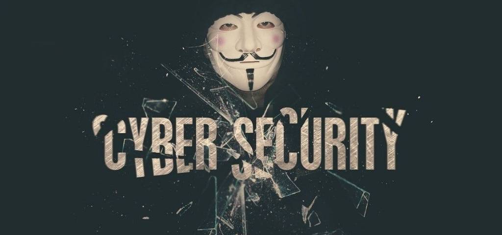 Masque des Anonymous avec la mention : Cyber Sécurité