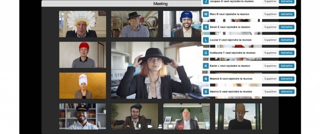 Capture d'écran de la campagne « Join the colleaguehood »,, avec des responsables d'entreprises qui portent un chapeau