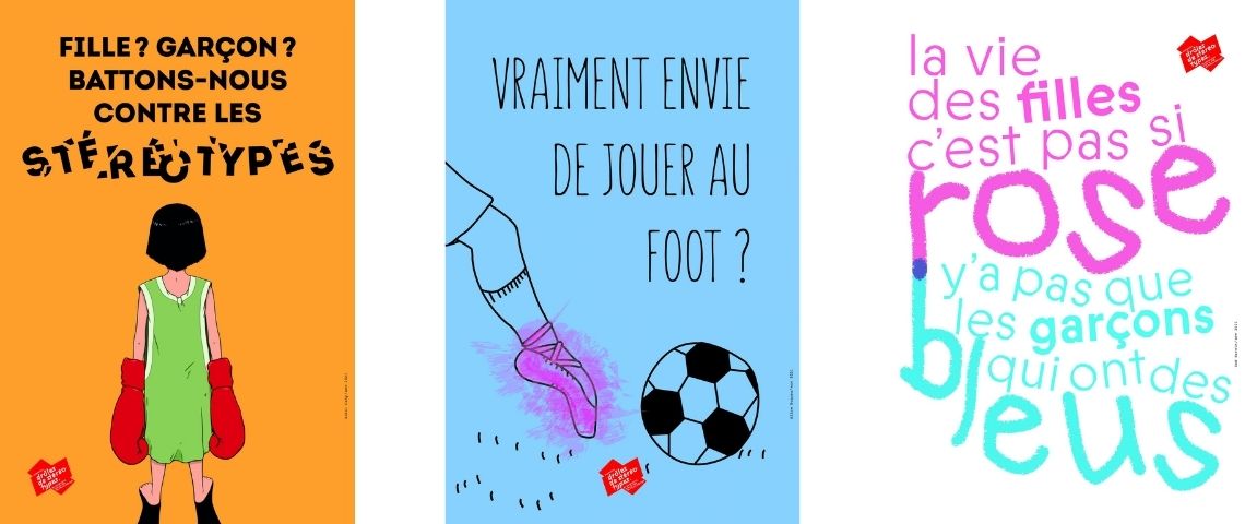 Les étudiants de l’ECV réalisent une campagne d’affichage pour sensibiliser et lutter contre la construction des stéréotypes femmes/ hommes depuis l’enfance. 3 affiches pour sensibiliser aux stéréotypes