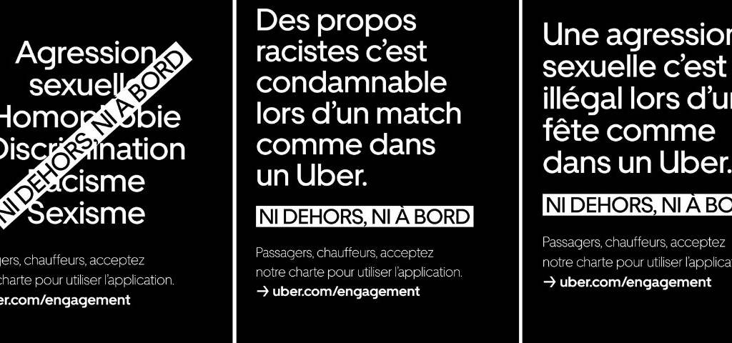 Uber lance sa campagne de refus des violences et discriminations Ni dehors, ni à bord” avec l’agence DDB.