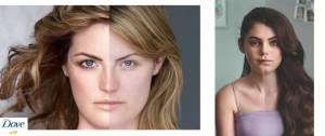 Deux femmes, un coté du visage avec un filtre ("embellisseur") l'autre au naturel