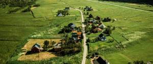 Ensemble de maisons en campagne