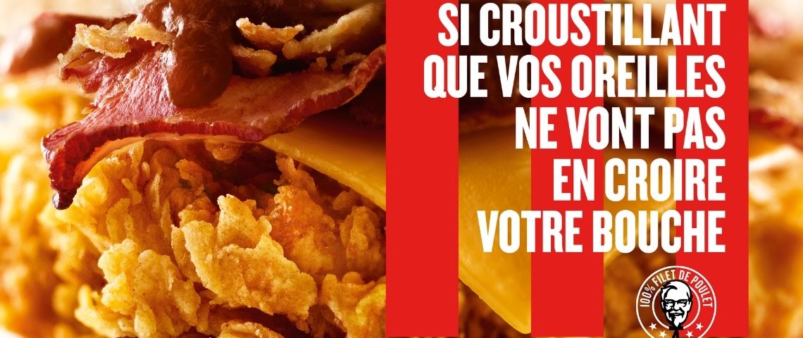 Nouvelle plateforme de marque, nouvelle promesse, nouveau film….KFC revient avec sa nouvelle agence, Havas Paris, et un Colonel Sanders plus authentique et funky que jamais. Photo de Tenders au poulet croustillant