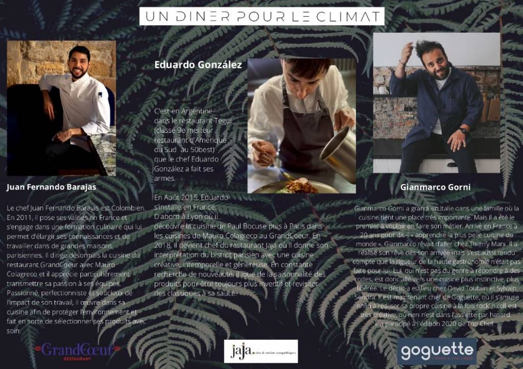 3 chef : chefs Juan Fernando Barajas, Eduardo Gonzalez, Gianmarco Gorni