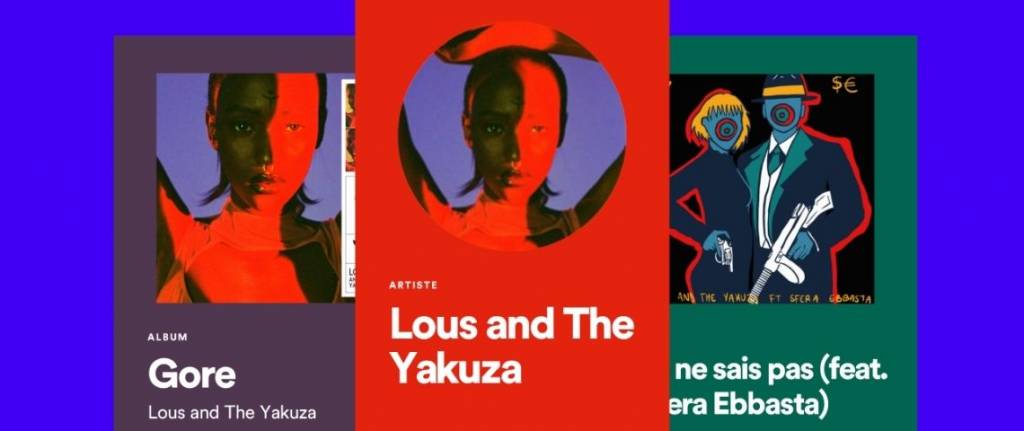 Capture de compte d'artistes sur Spotify