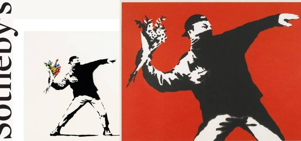 oeuvre  - love is in the air -  de BANSKY