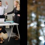 Image 1 : image le harcèlement au travail, une femme semble persécutée Image 2 : Un homme regarde son téléphone portable