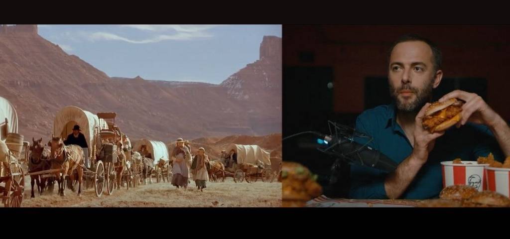 Nouvelle campagne KFC. Un bruiteur de cinéma qui double des scènes en mangeant des produits KFC