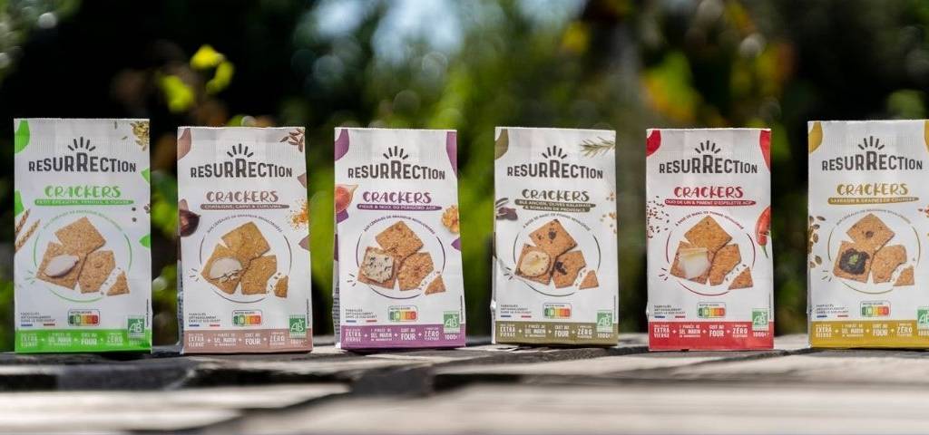 Les sachets de crackers de la marque Résurrection