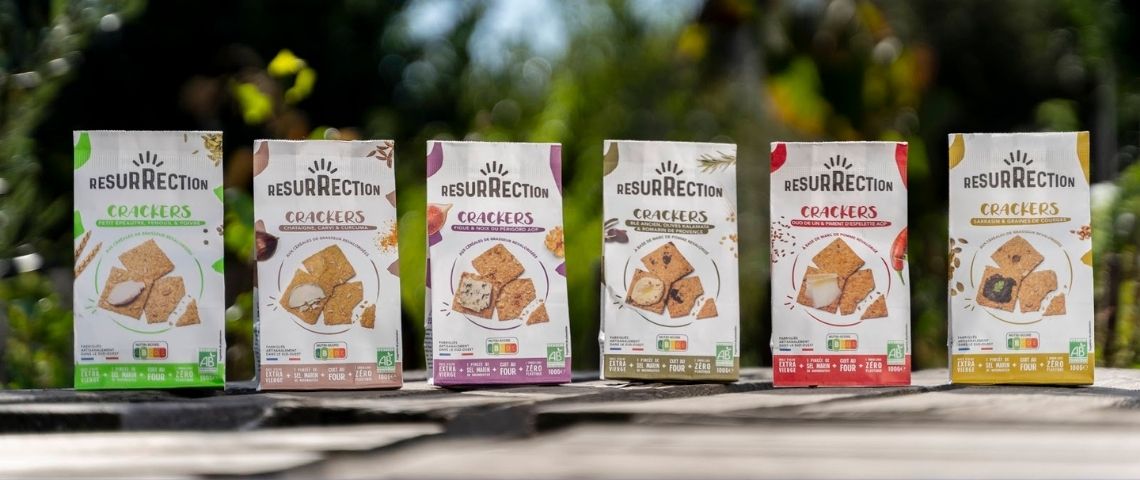 resurrection-agro-alimentaire-engagement-certification-b-corp-environnement Les sachets de crackers de la marque Résurrection