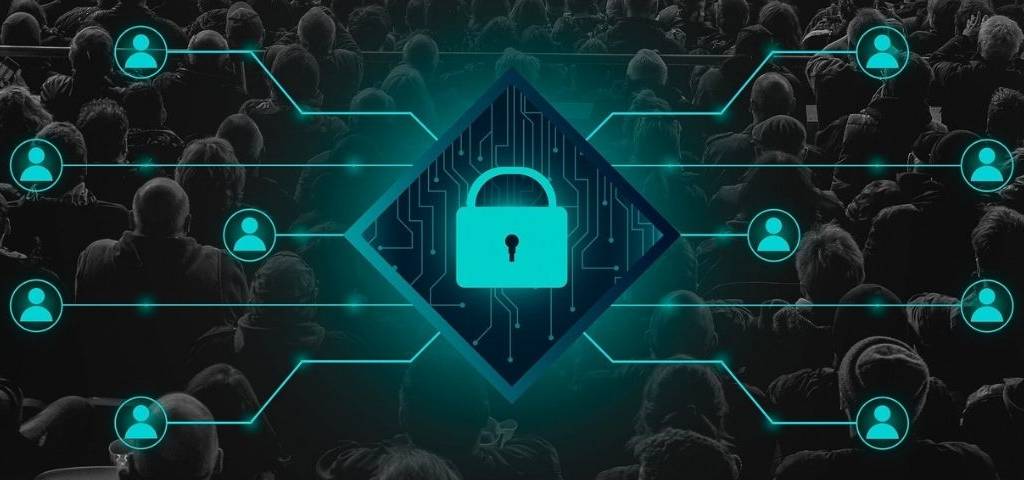 Illustration d'un réseau, avec un cadenas au milieu