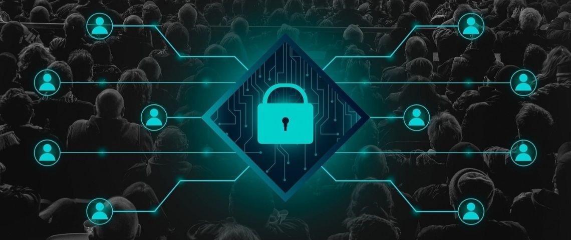 Après une levée 220 millions de dollars, Shift Technlogy, intègre le clan des licorne françaises Illustration d'un réseau, avec un cadenas au milieu