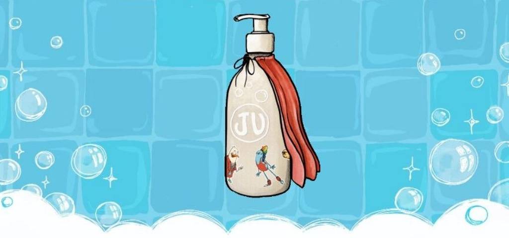 Bouteille de gel douche avec une cape