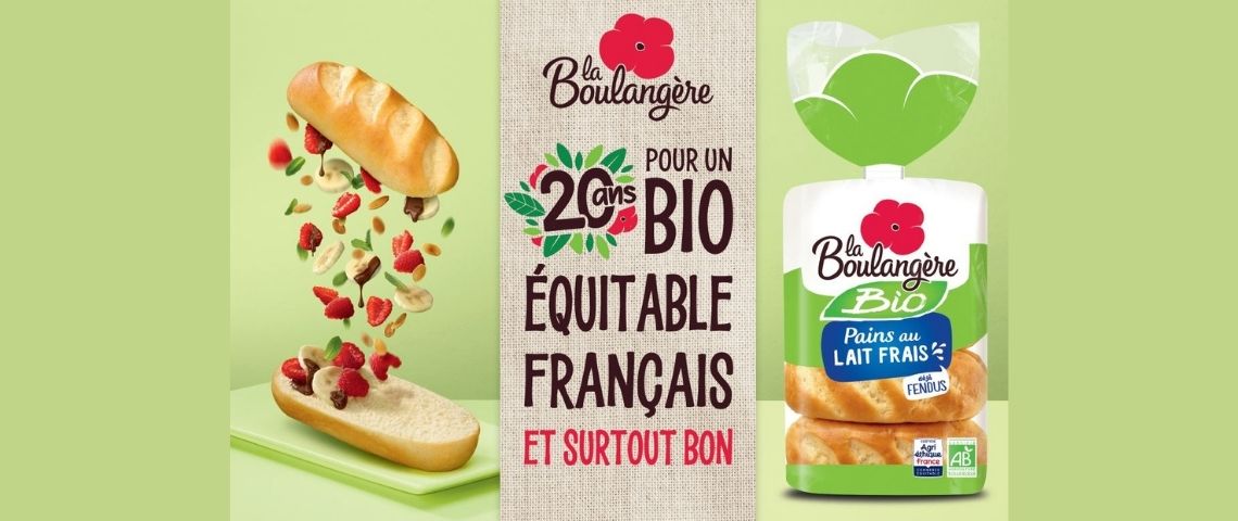 La Boulangère, qui a choisi de renouveler sa confiance à GloryParis dévoile la campagne de communication de son 20ème anniversaire dans le bio Produits de la marque la Boulangère : Pains au lait