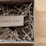 Boite cadeau, avec le messahe "Thank You"