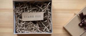 Boite cadeau, avec le messahe "Thank You"