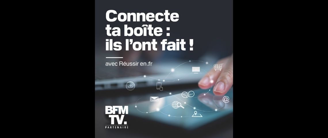 Réussir en.fr, le programme de transformation numérique des entreprises de l'Afnic propose un podcast « Connecte ta boîte : ils l'ont fait ! ». Icône sortant d'un smartphone