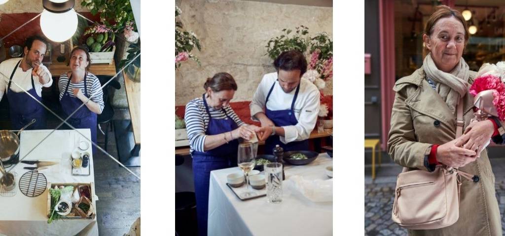 Un homme et une femme en train de cuisiner